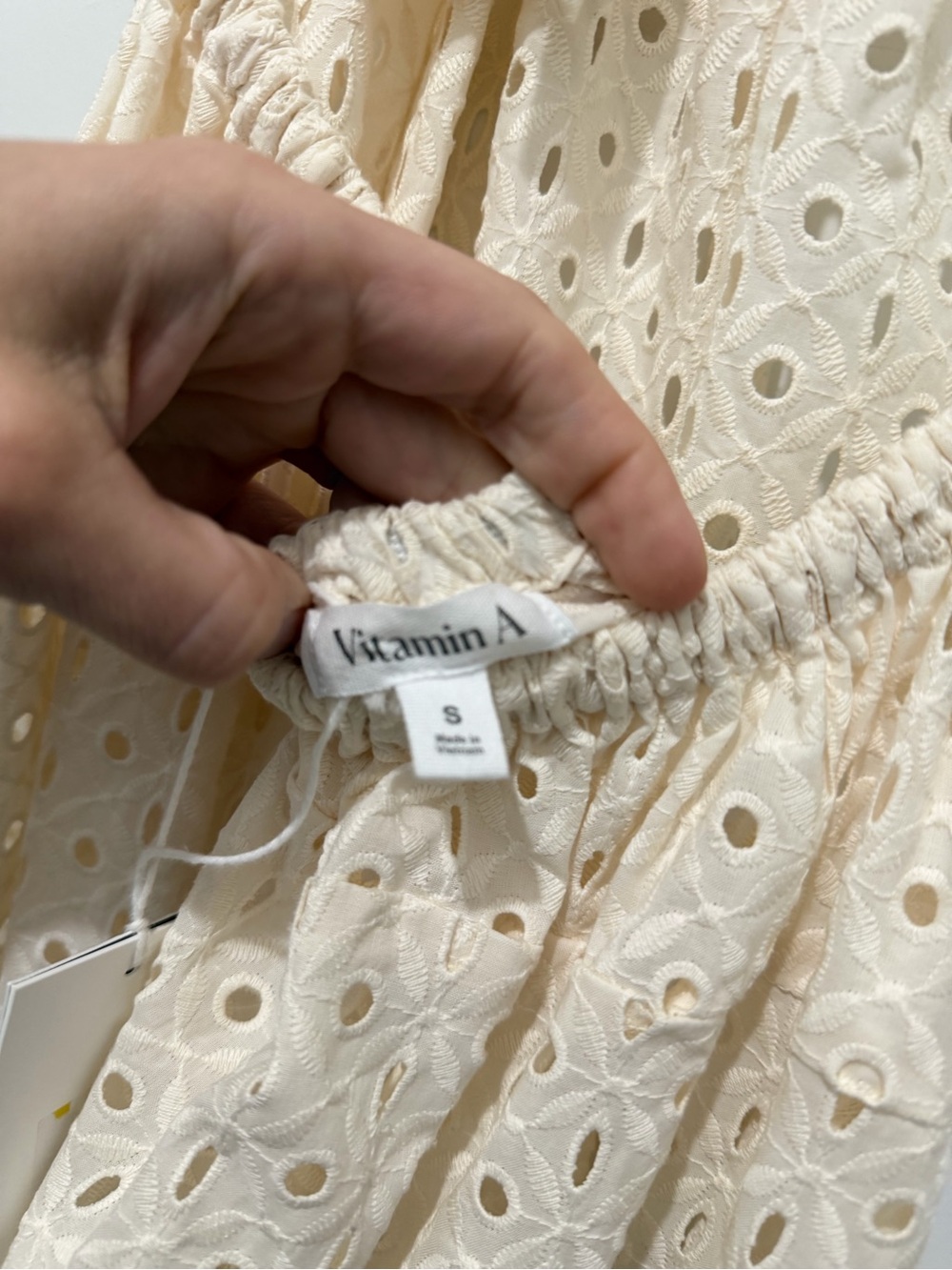 Vitamin A Cream Eyelet Halter Maxi Dress coverup - Picture 5 of 6